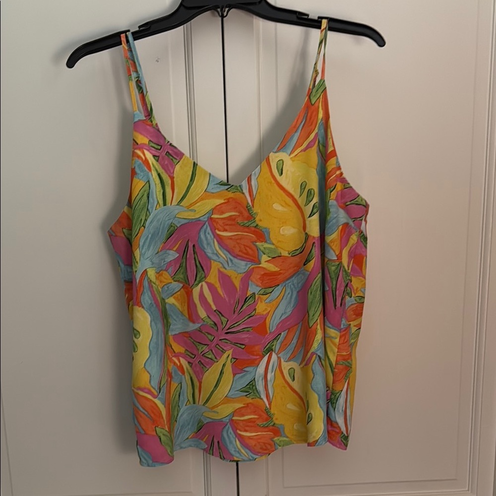 Skies Are Blue Flowy Orange & Yellow Camisole
